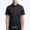 เสื้อโปโลสีดำ มีกระเป๋า พร้อมส่ง ผ้า ATOM ด้านหน้า