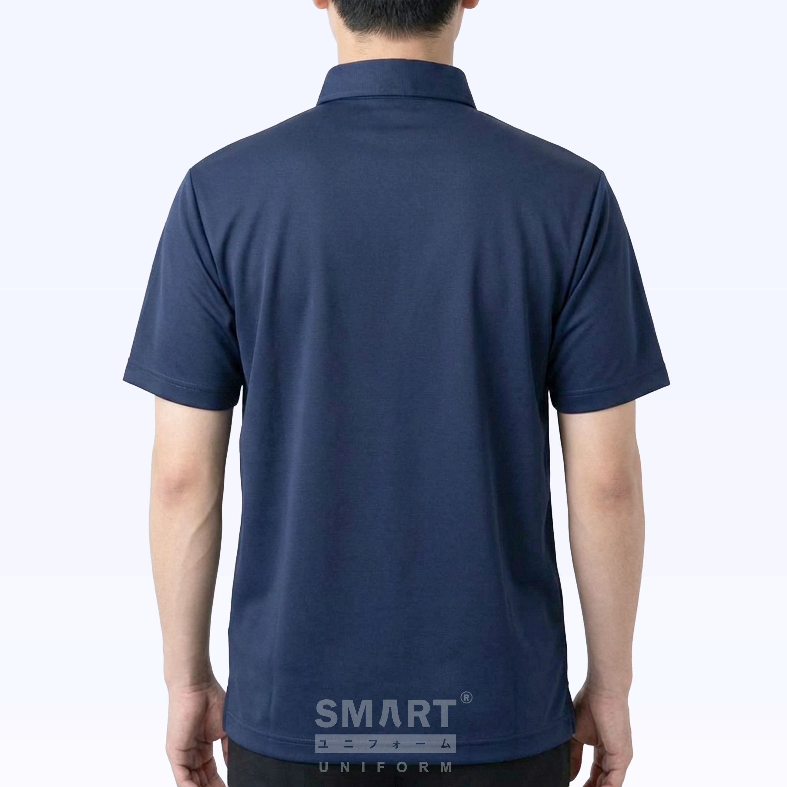 เสื้อโปโลสีกรม มีกระเป๋าพร้อมส่ง ผ้า ATOM ด้านหลัง