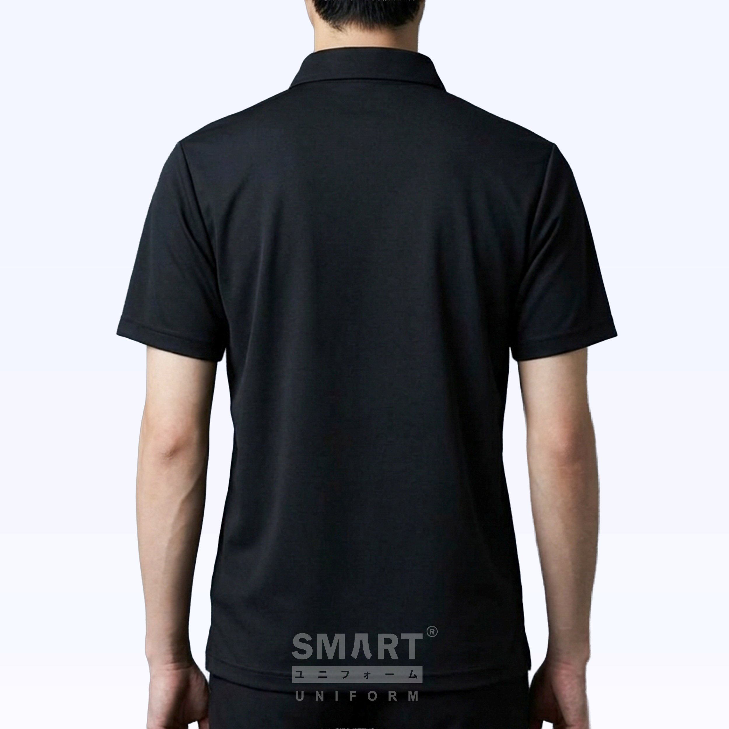 เสื้อโปโลสีดำ มีกระเป๋า พร้อมส่ง ผ้า Smart Dry ด้านหลัง