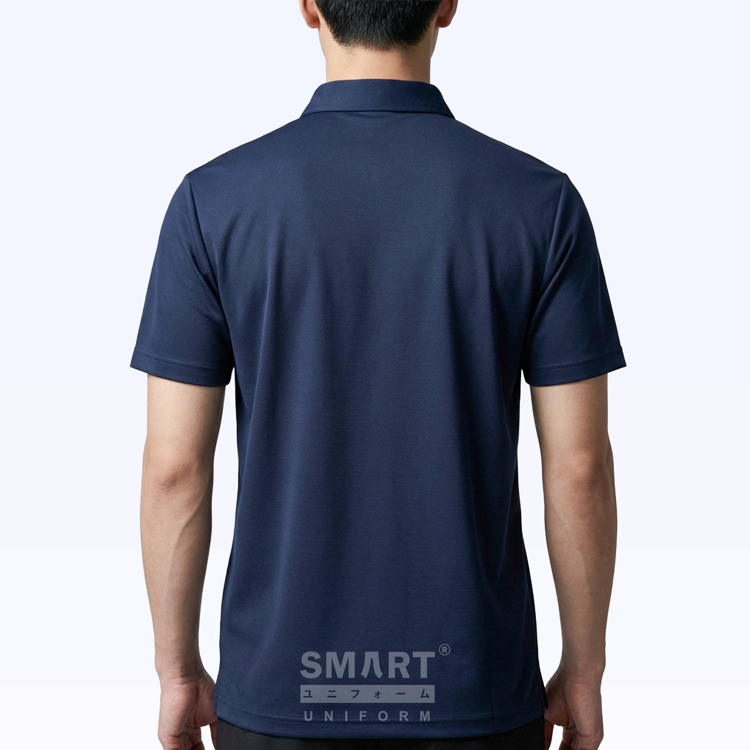 เสื้อโปโลสีกรม พร้อมส่ง ผ้า ATOM ด้านหลัง