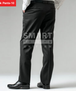 กางเกงขายาวสีดำสไตล์คลาสสิกสำหรับลุคทำงาน กระเป๋าข้างใช้งานสะดวก ด้านหลังมีกระเป๋าเจาะเสริมความเรียบร้อย เส้นทรงคมชัดช่วยให้บุคลิกดูสุภาพและเป็นมืออาชีพ เหมาะใส่คู่กับรองเท้าหนังสำหรับวันทำงานหรือโอกาสทางการต่าง ๆ